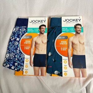Small Jockey Mens Active Ultra Soft Modal 6"  Boxer Brief bundle